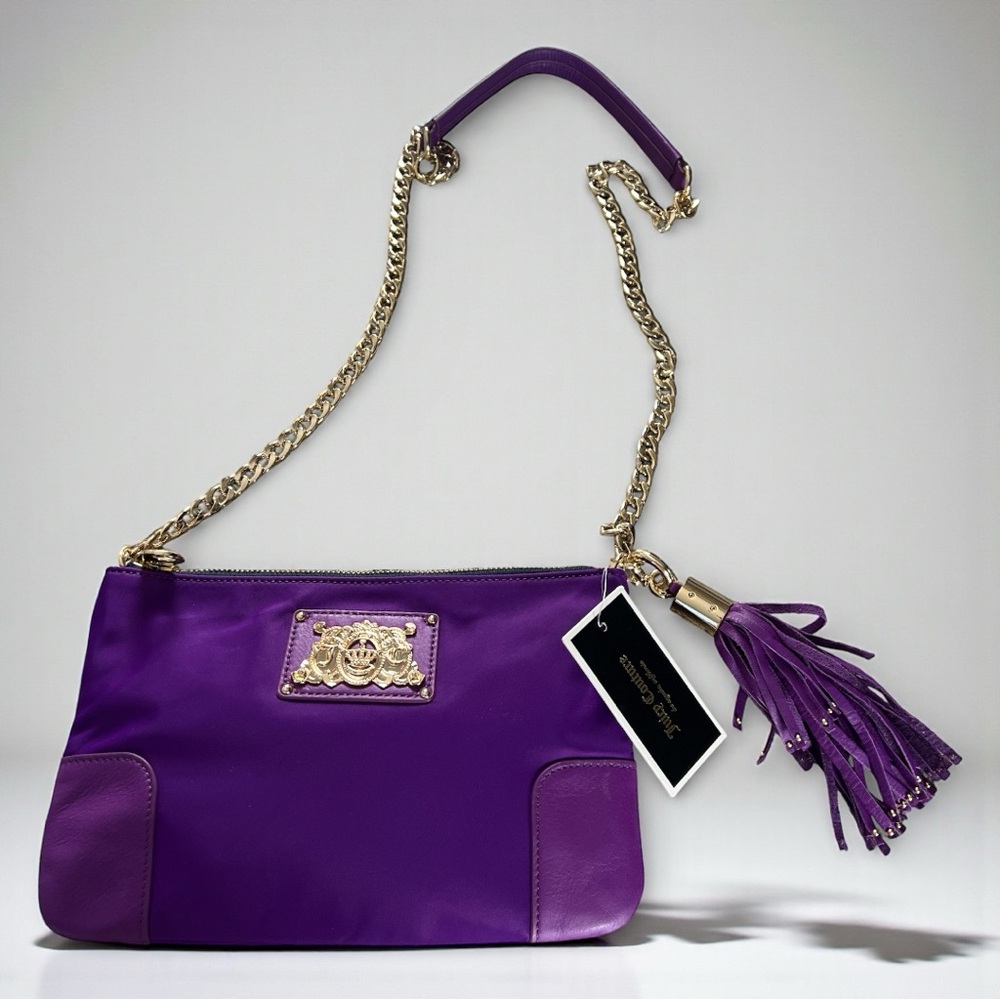 Juicy Couture Purple Louisa Shoulder Bag Gold Accent Crest Chain Strap NWT